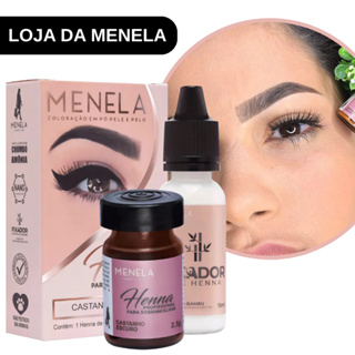Henna Menela Profissional para Designer de Sobrancelhas 2,5g - Com Fixador e Nanotecnologia em Oferta na Shopee