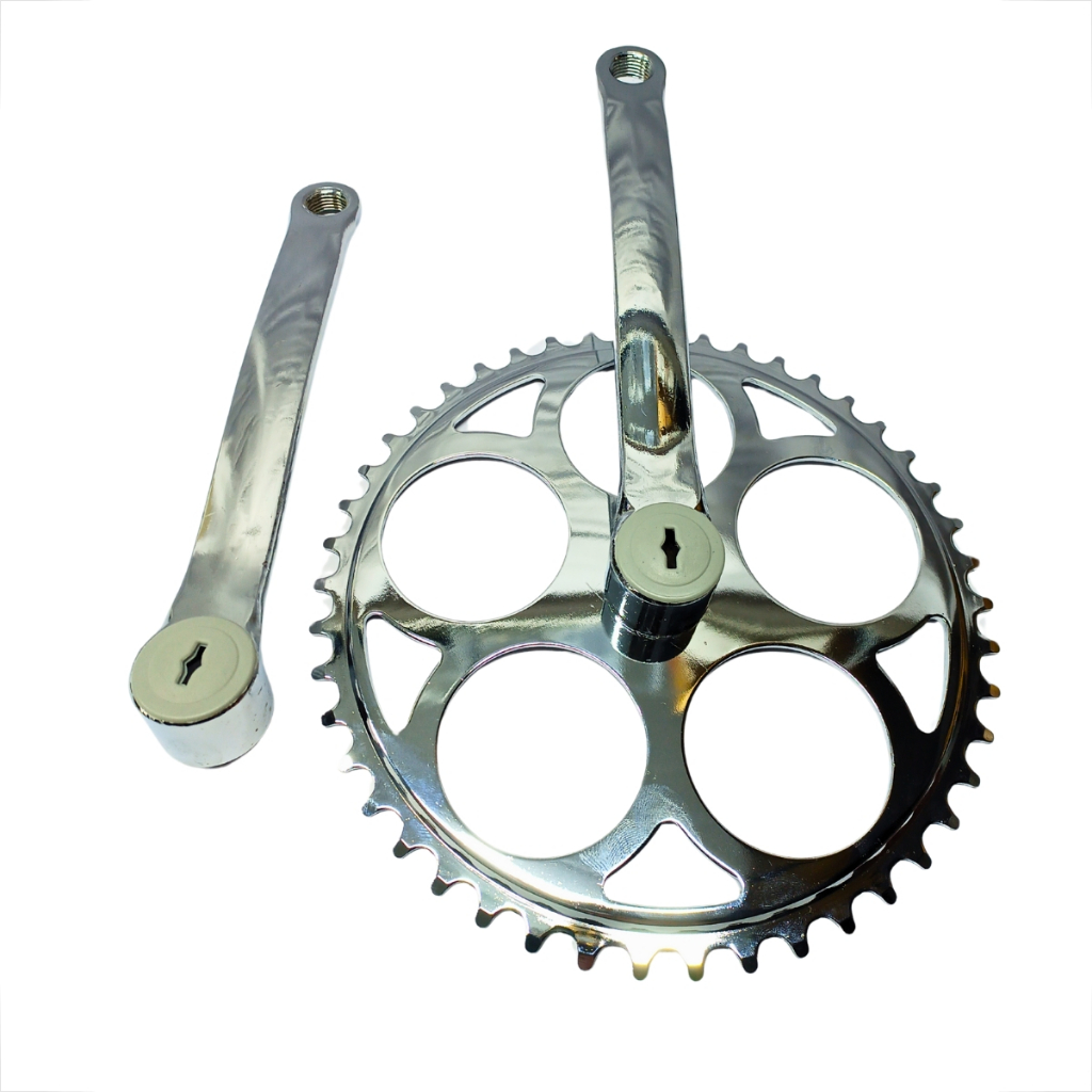 Pedivela 46 Dentes Chaveta Aço Cromado 170mm Bike Antiga Restauração Caloi Ceci Barra Forte Top