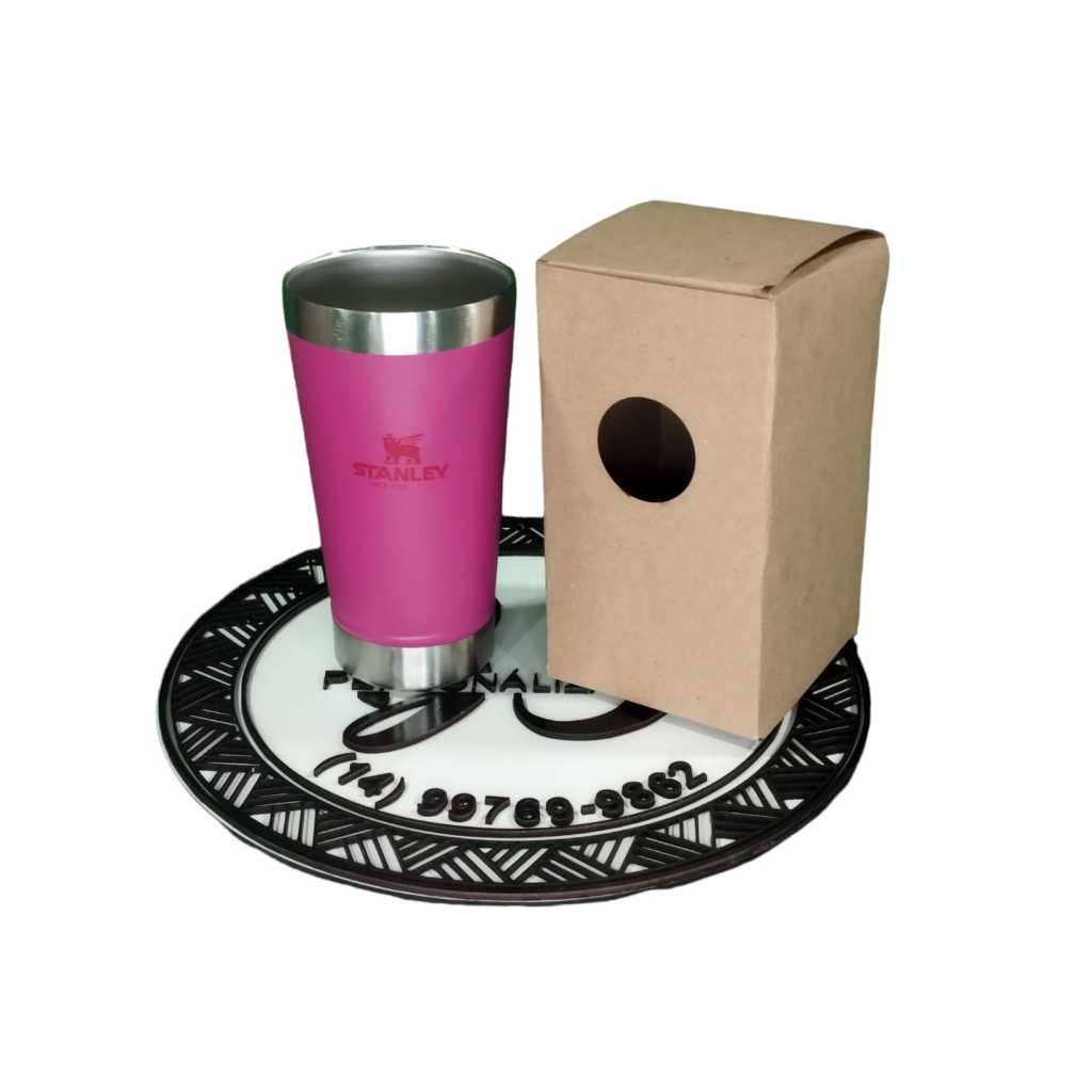 Kit com 10, 20 ou 30 Caixas de Papel Kraft 300g para Copo Térmico 473ml/500ml
