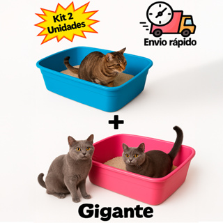 Kit 2 Caixa de Areia Gatos Grande 2 Un Bandeja Higiênica Para Areia Pra Gato Grande em Oferta na Shopee