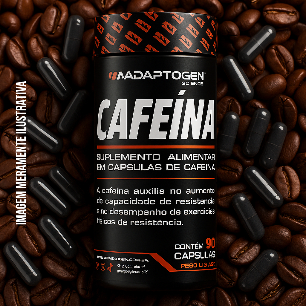 Cafeína 90 cápsulas Adaptogen Queima de Gordura e Energia