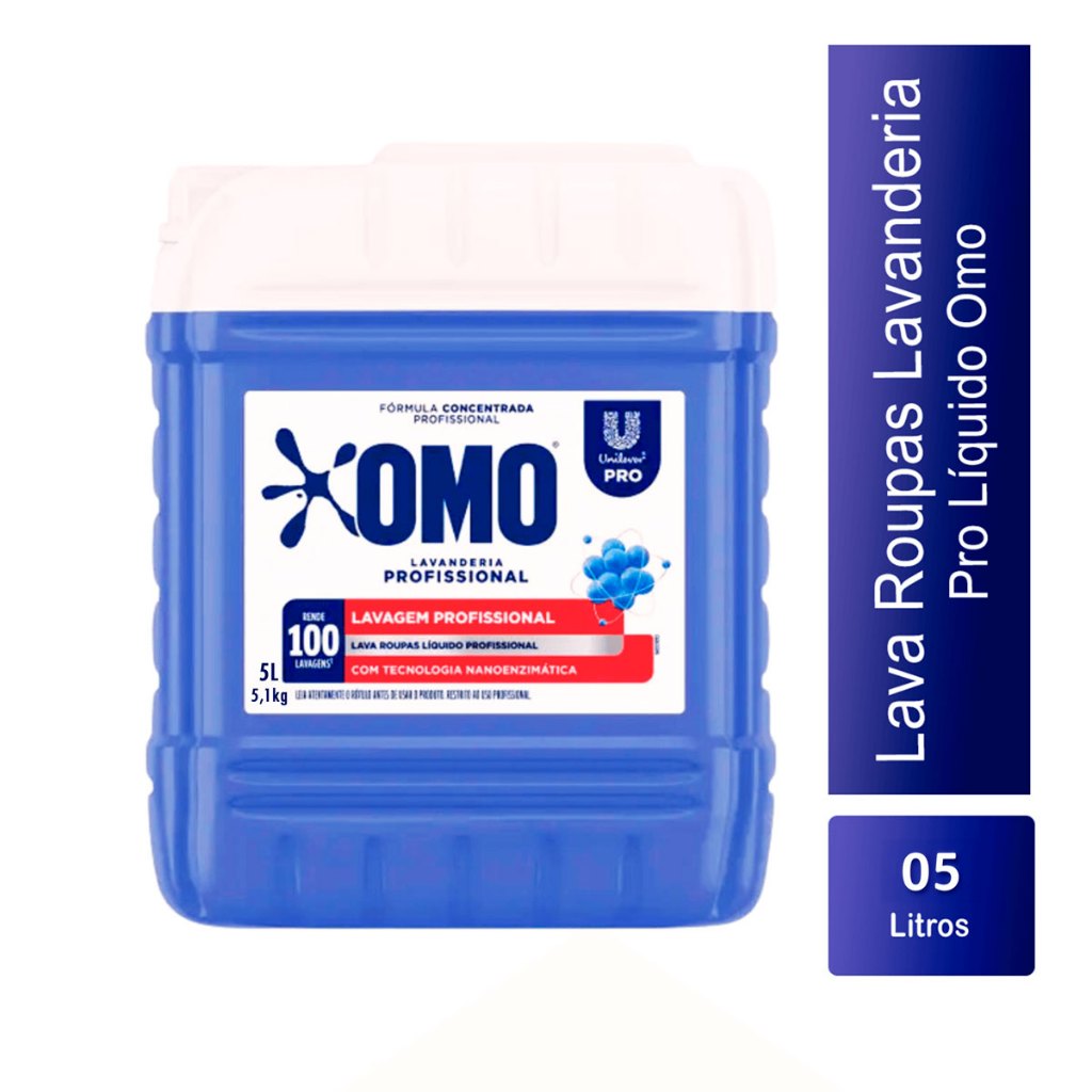 Lava Roupas Lavanderia Pro Líquido 5L Omo