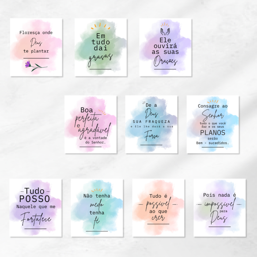 Mini cartão frases motivacionais Bíblicas- mimo cliente- embalagens em Oferta na Shopee