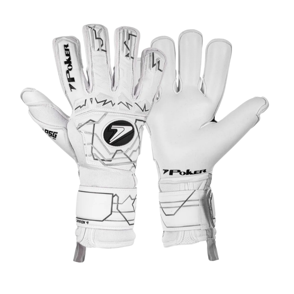 Luva De Goleiro Poker Champion 9 Profissional Futebol Branca