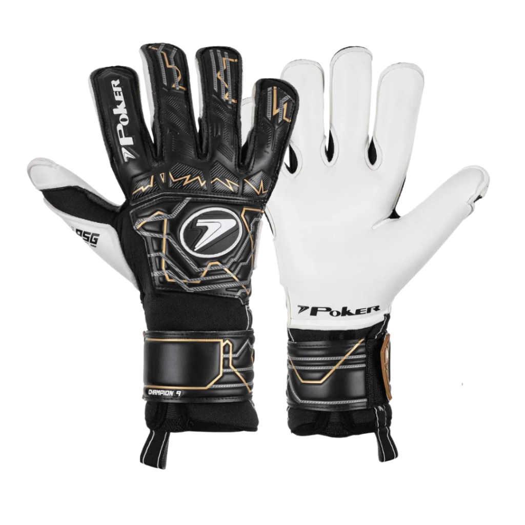 Luva De Goleiro Poker Champion 9 Profissional Futebol Preta