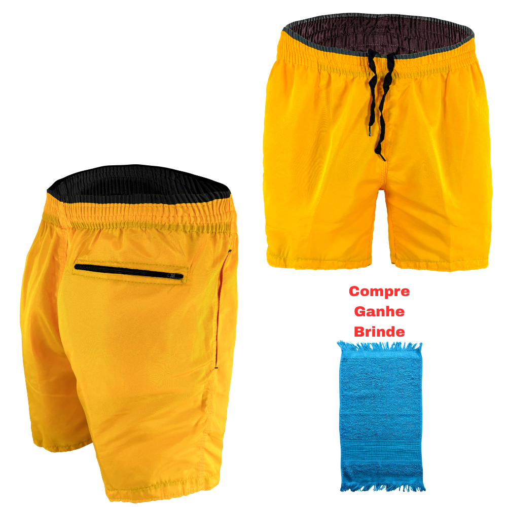 Bermuda Masculina Tactel 3 Bolsos Short Calção Futebol Academia Corrida Treino Musculação