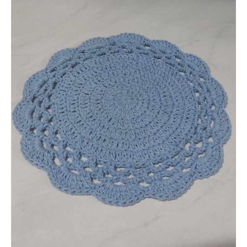 Toalhinha de cozinha/Sousplat e centro de mesa de crochê 21cm em Oferta na Shopee