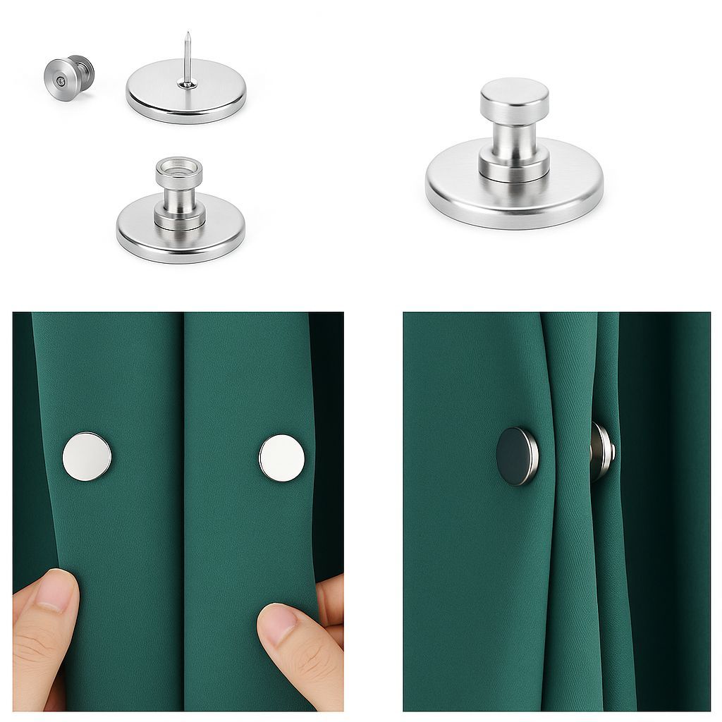 Prendedor de Cortina com Imã Forte Botão Simples, Bonito e Funcional