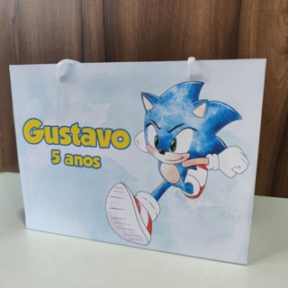 Sacolinha Personalizada Sonic aquarela - Pegue e Monte em Oferta na Shopee