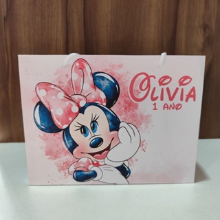Sacolinha Personalizada Minnie Rosa Aquarela - Pegue e Monte em Oferta na Shopee