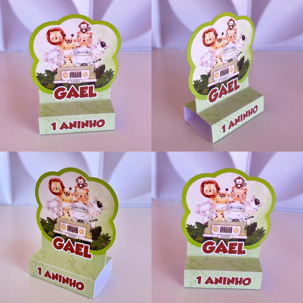 Porta bis duplo Lembrancinha Personalizados- Festa Infantil - Safari