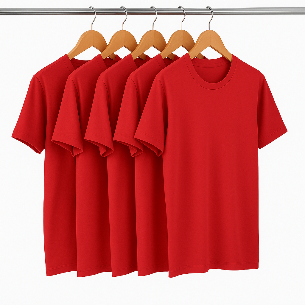 KIT 5 Camisetas Básica Masculina Algodão Premium Básicas e Estilosas Diversas Cores