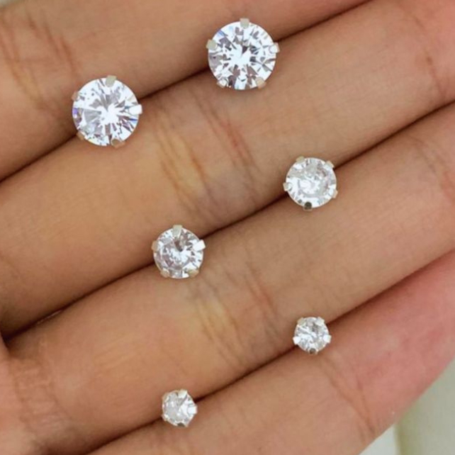 Brinco Brilho Eterno Masculino Ponto de Luz Unissex Aço Inox Pedra Zircônia em Oferta na Shopee