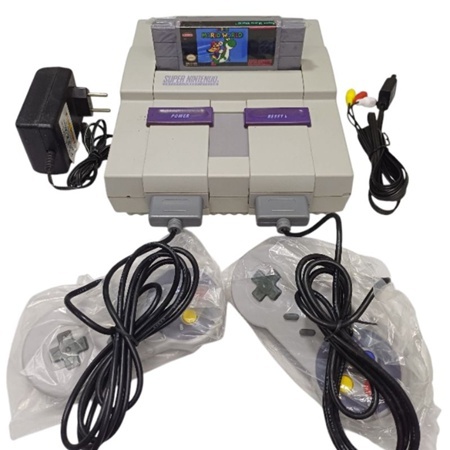 Super Nintendo ORIGINAL + JOGO +2 controles - Snes completo