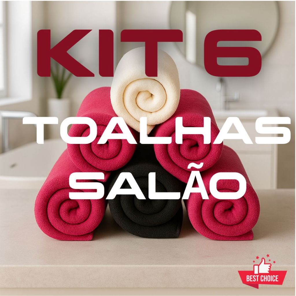 Kit 6 Toalhas de Rosto Salão 100% | Algodão Profissional para Salão | Alta Absorção e Durabilidade em Oferta na Shopee