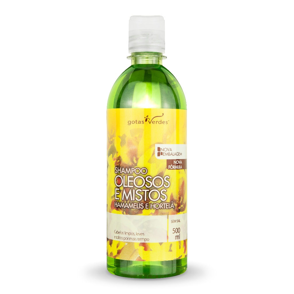 Shampoo Oleosos e Mistos Hamamélis Gotas Verdes 500 ml