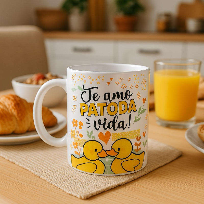 Caneca xícara Personalizada Te Amo vc Patoda Vida – Presente Criativo e Fofo para Namorados e Datas Especiais em Oferta na Shopee