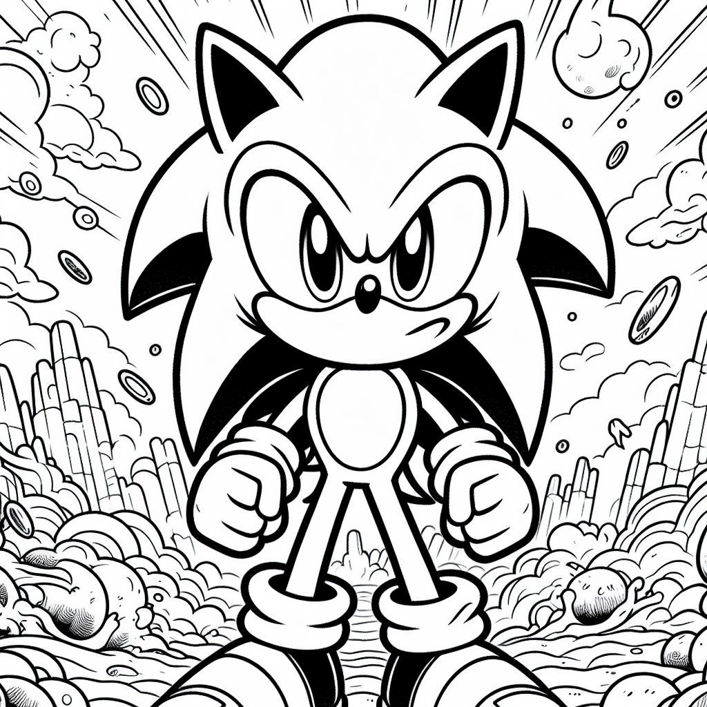 Kit de Desenho do Sonic Para Colorir 100 Desenhos em Oferta na Shopee