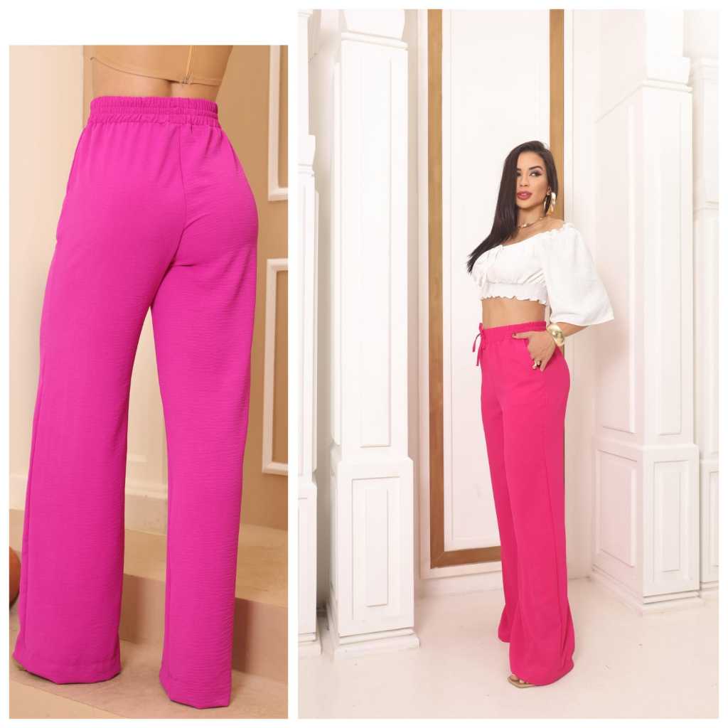 Ropa Calça pantalona femenina duna cintura alta duna  con bolso PROMOÇÃO
