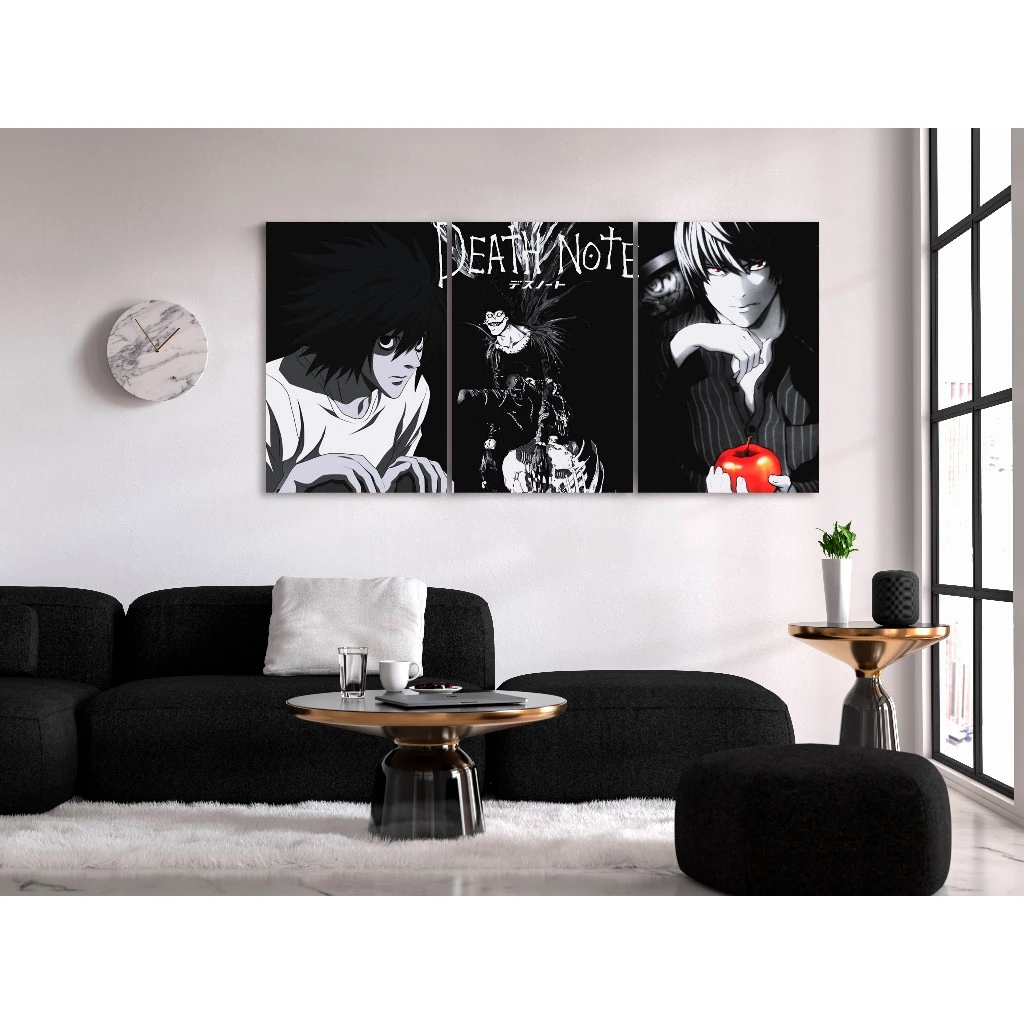 Quadro Decorativo Death Note Anime Manga Light Yagami Shinigami Thriller Suspense