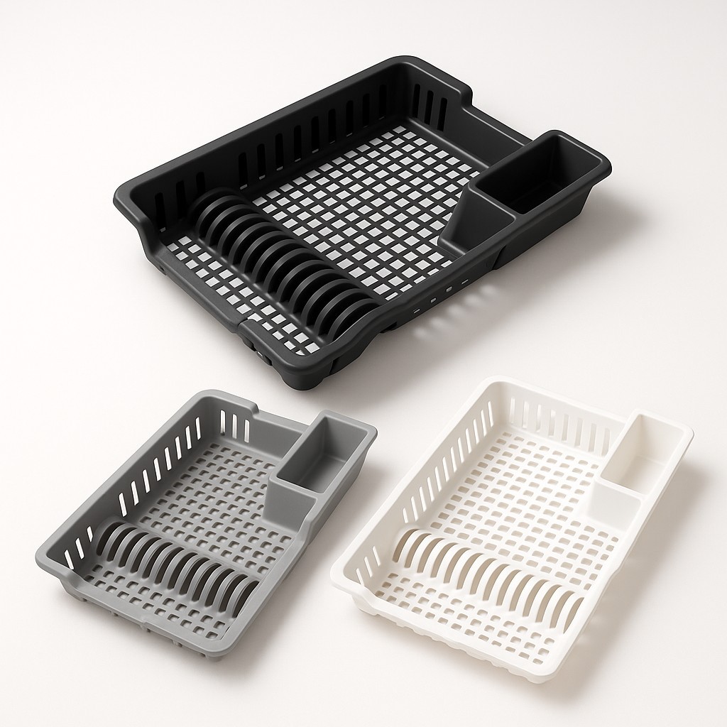 Escorredor De Louça Elegante 12 Pratos Copo Porta Talheres Pia Cozinha Plástico Preto Branco Cinza em Oferta na Shopee