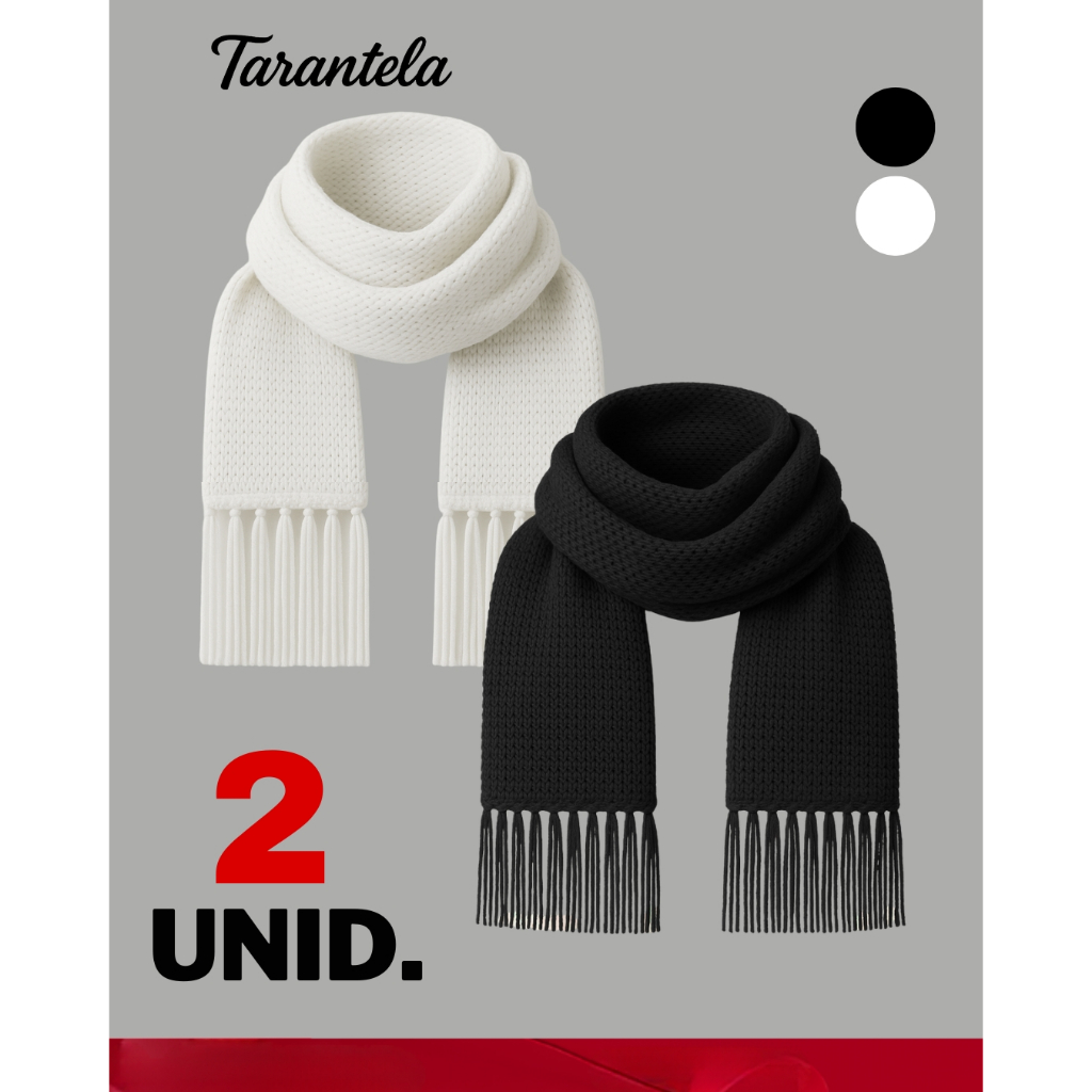 Kit 2 Unidades Cachecol Feminino Inverno  Lã Tricot Malha Cachecol Masculino Inverno com F...