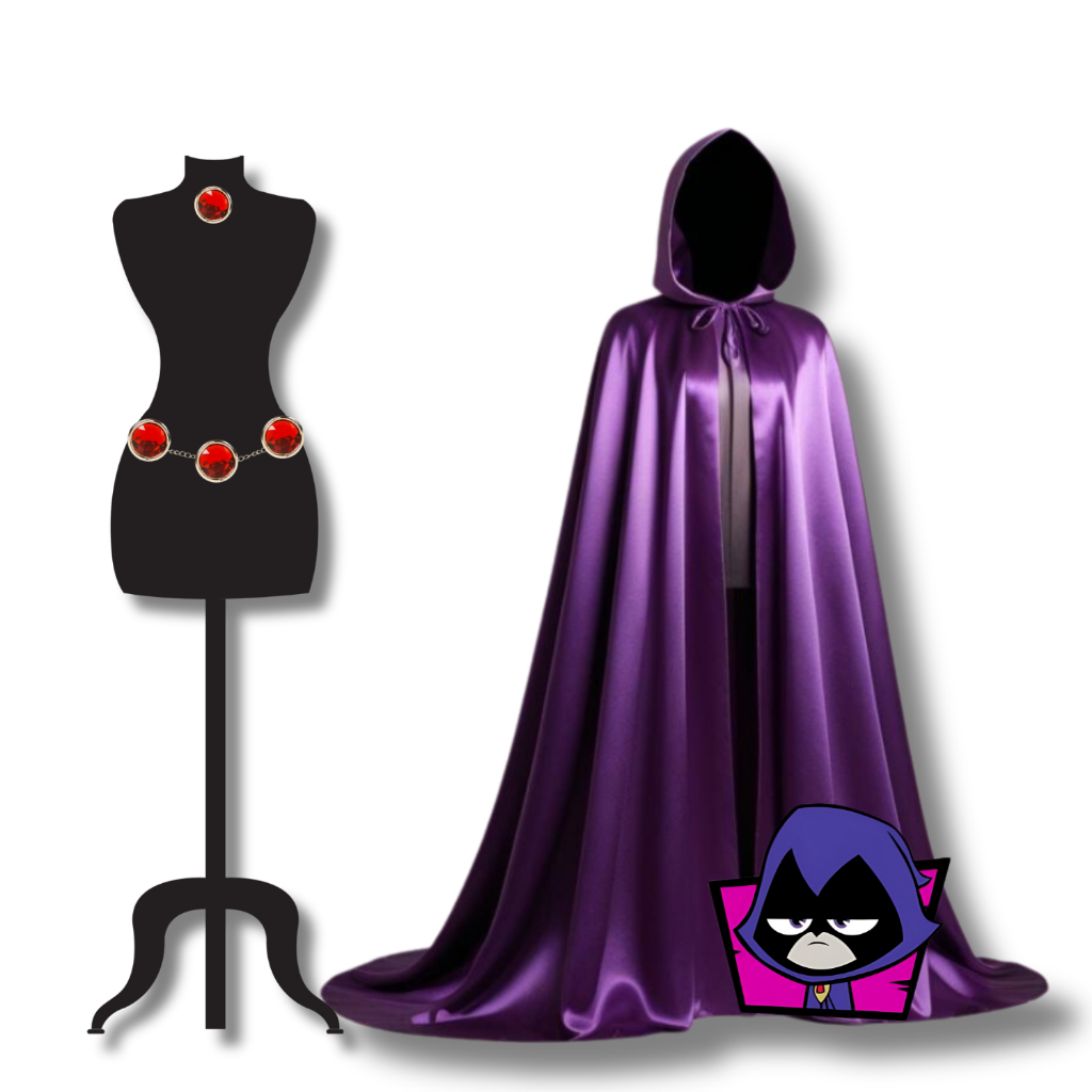 Traje Cosplay da Maga Mística Poderosa - Fantasia bruxa com Broche, Cinto e Capa