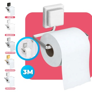 Suporte Porta Papel Higiênico Higenico o Parede Banheiro Lavab Fixação Sem Furo Dupla Face 3M Arthi em Oferta na Shopee