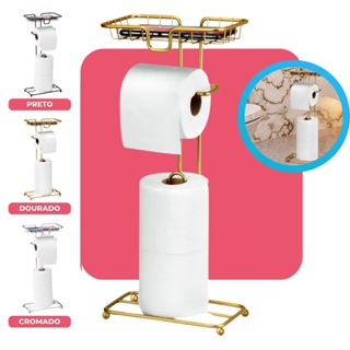 Suporte Porta Papel Higiênico Dispenser Porta Celular Banheiro Lavabo Decoração Papeleira Arthi em Oferta na Shopee