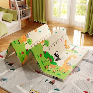 Tapete Infantil Emborrachado Dupla Face 180x200x0.8cm para Bebê Brincar e Aprender