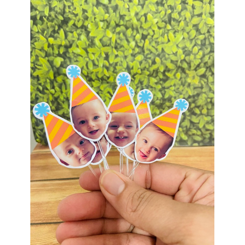 50 Topper Tag com foto para docinhos em Oferta na Shopee