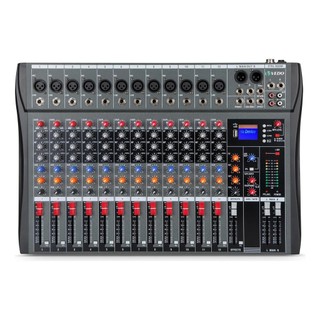 VEDO 12 Canais Mesa De Som VDA212L 99 DSP,EQ 7 Bandas,BT,Gravação PC/Pendrive USB de Alta Velocidade Phantom Power 48V