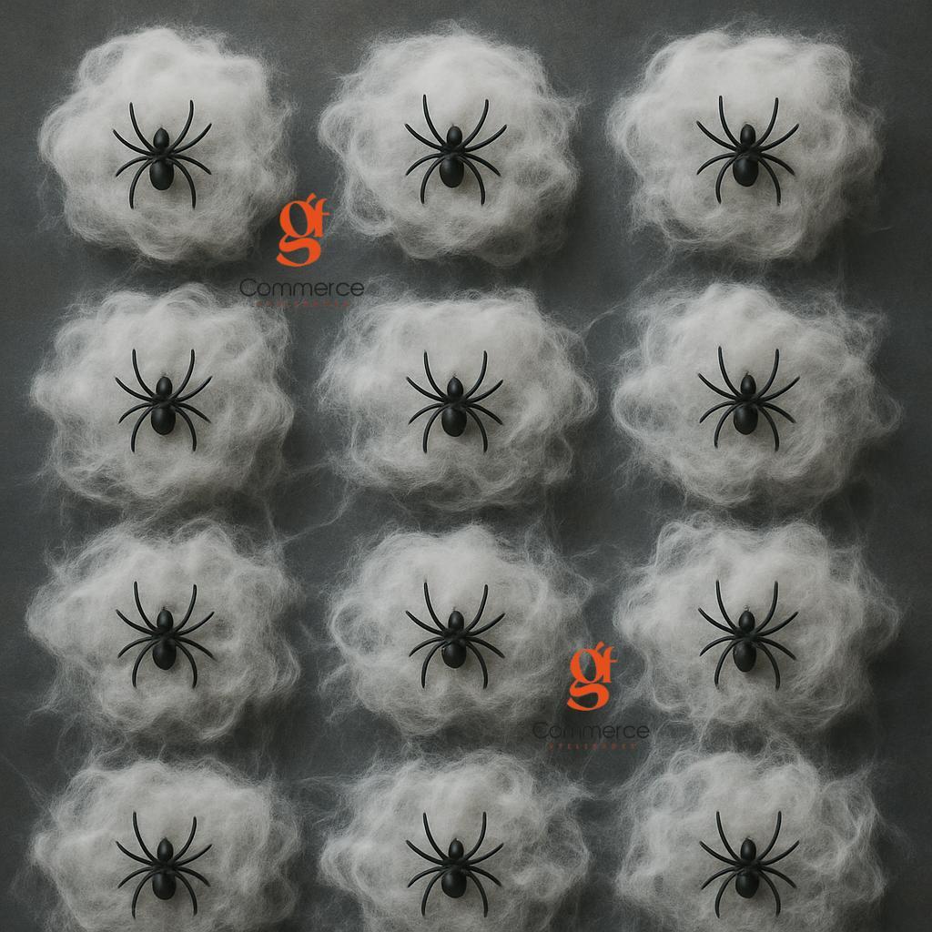 Kit 12 Enfeites Teias Mini Aranhas Artificiais Para Decoração Festa Temática Halloween