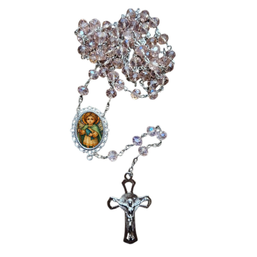terço cristal luxo longo são tarcisio são gabriel rafael miguel arcanjo anjo religioso cores lindo fazemos outros santos