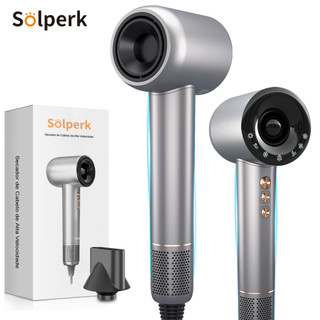 SOLPERK Secador de Cabelo 110v Iônico Secagem de Alta Velocidade 120000 RPM com Conjunto Magnético