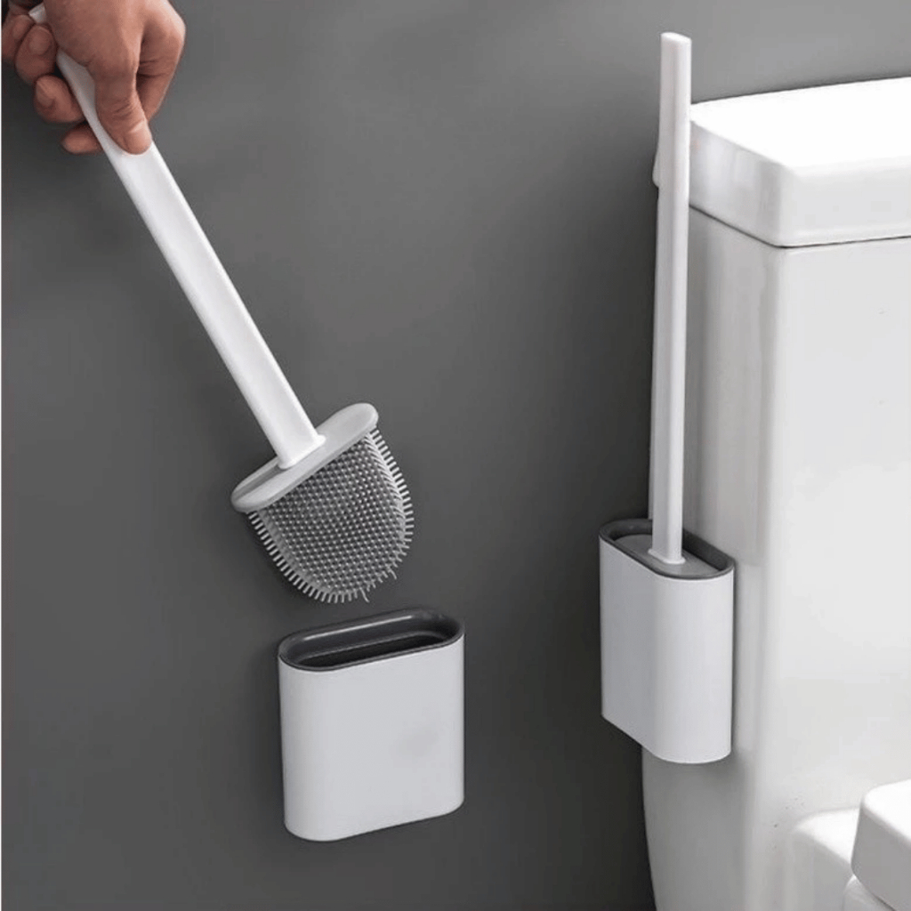 Escova Sanitária Quadrada Limpeza Banheiro Parede Silicone privada suporte em Oferta na Shopee