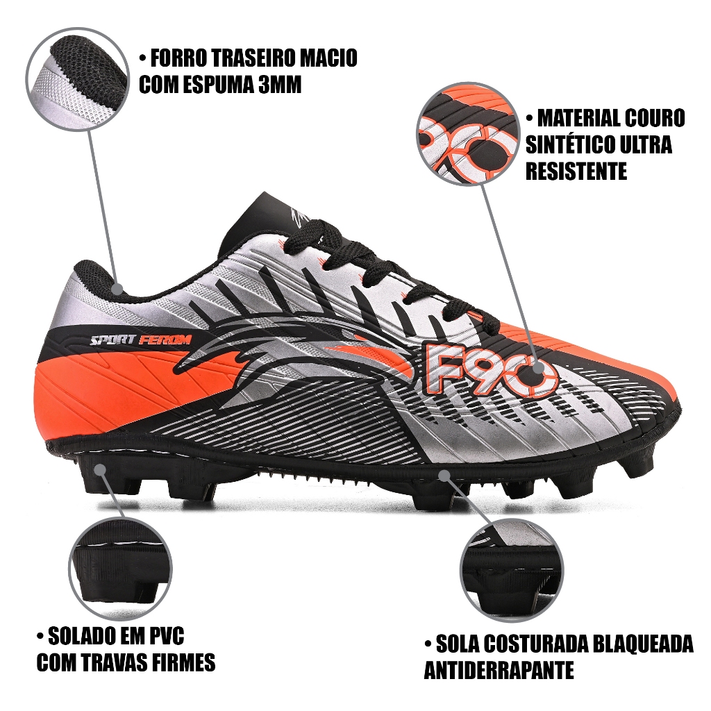 chuteira campo travas futebol original sport ferom envio imediato.