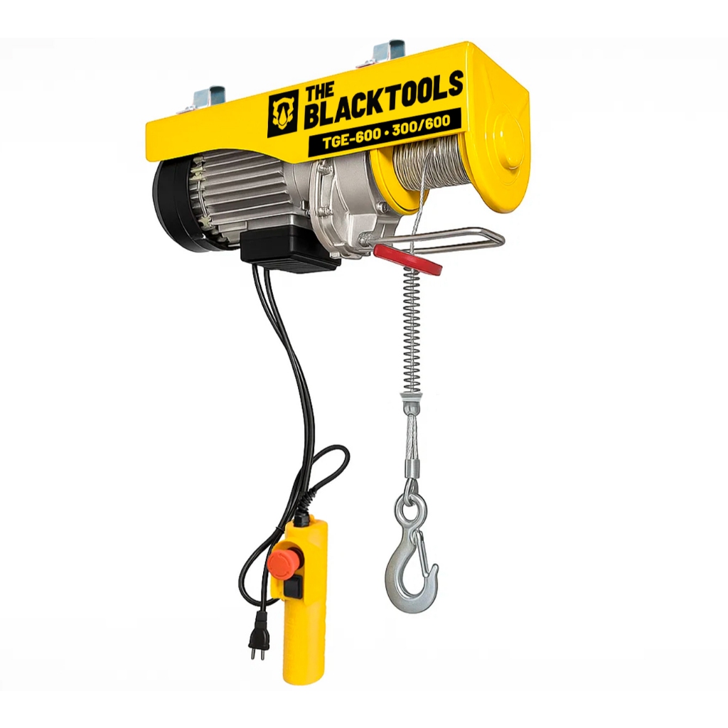 Guincho Talha Elétrica 300 / 600 KG 110v Elevação 12 Metros Talha De Coluna The Black Tools