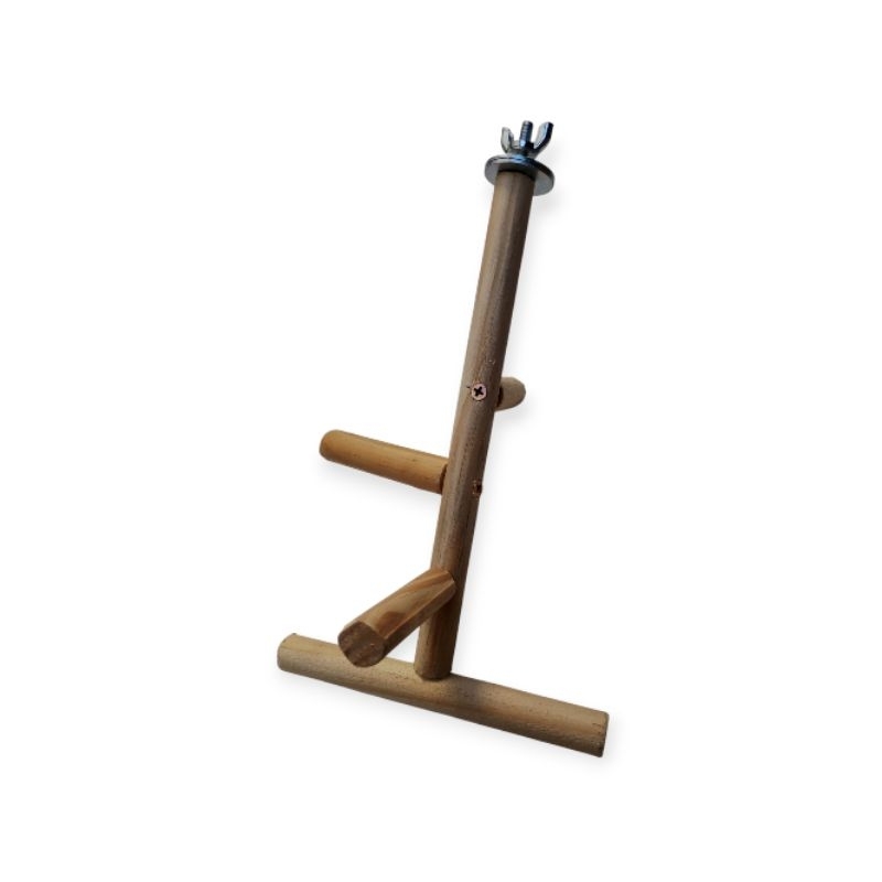 poleiro giratório em madeira 20 cm pássaros calopsita..... em Oferta na Shopee