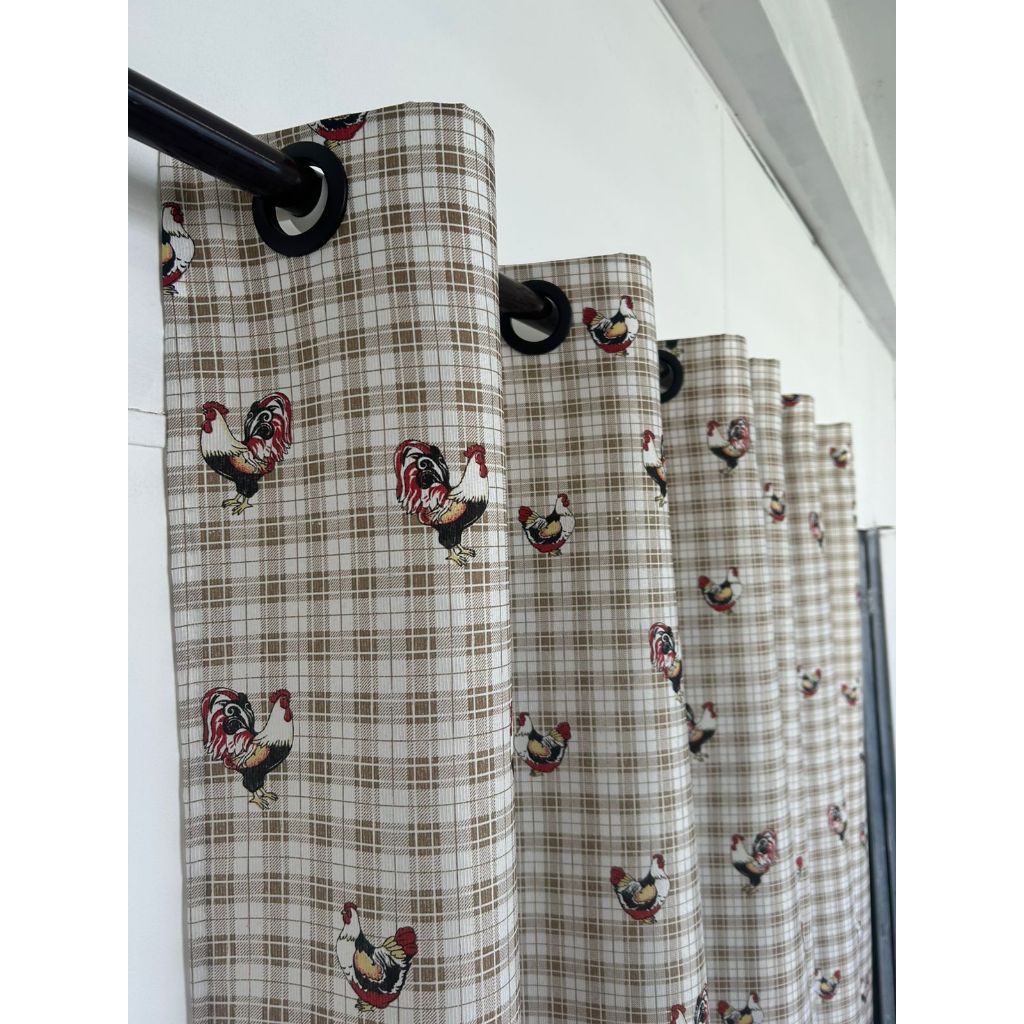 Cortina Para Cozinha 2,60x1,40 Rústica estampada, Linha Premium em Oferta na Shopee