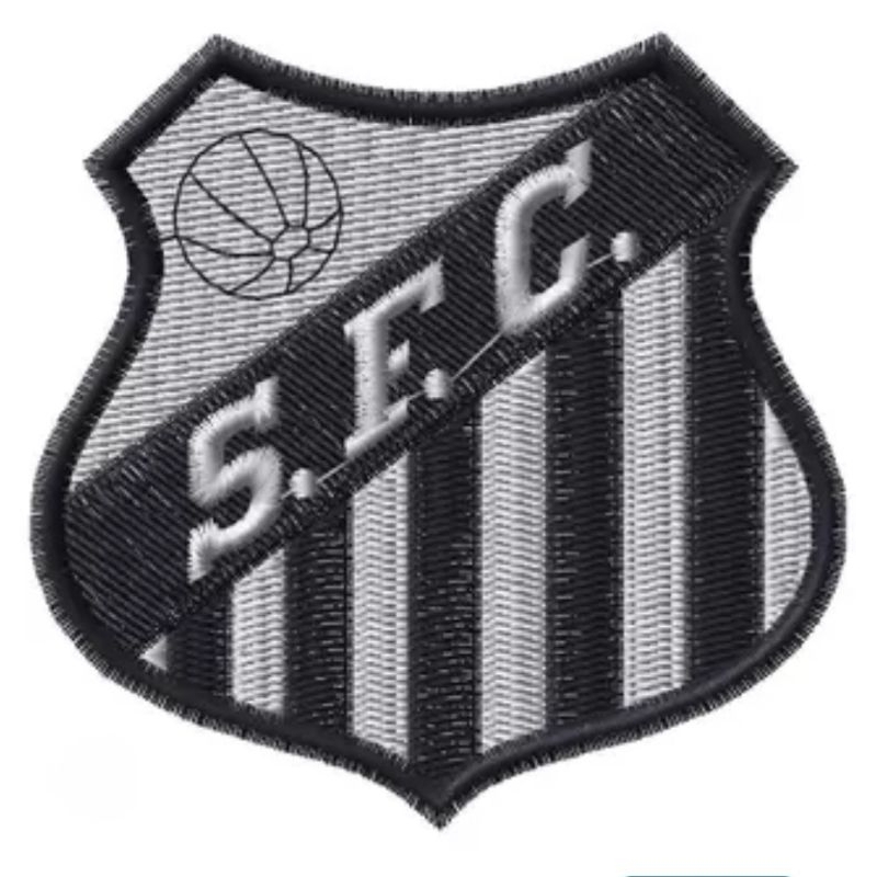 Patch Bordado Brasão Santos Futebol (MODELO PADRÃO) Clube Bordado Termocolante e Costuravel 10cm