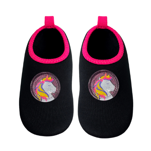 Sapatilha Meia Infantil Menina Conforto Antiderrapante Calce Fácil Macia Unicornio Magicc S111