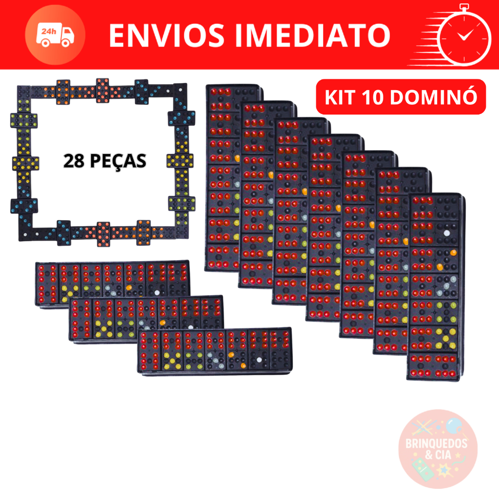 Kit 10x Jogo de Dominó – Educativo e Divertido | Ideal para Crianças e Adultos