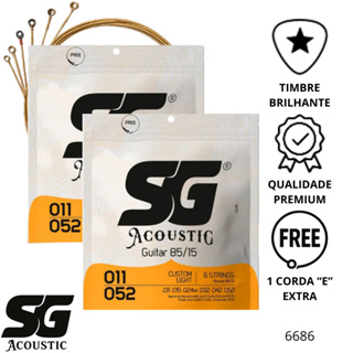Kit com 2 Corda SG 011 Aço Bronze 85/15 Encordoamento para Violão em Oferta na Shopee
