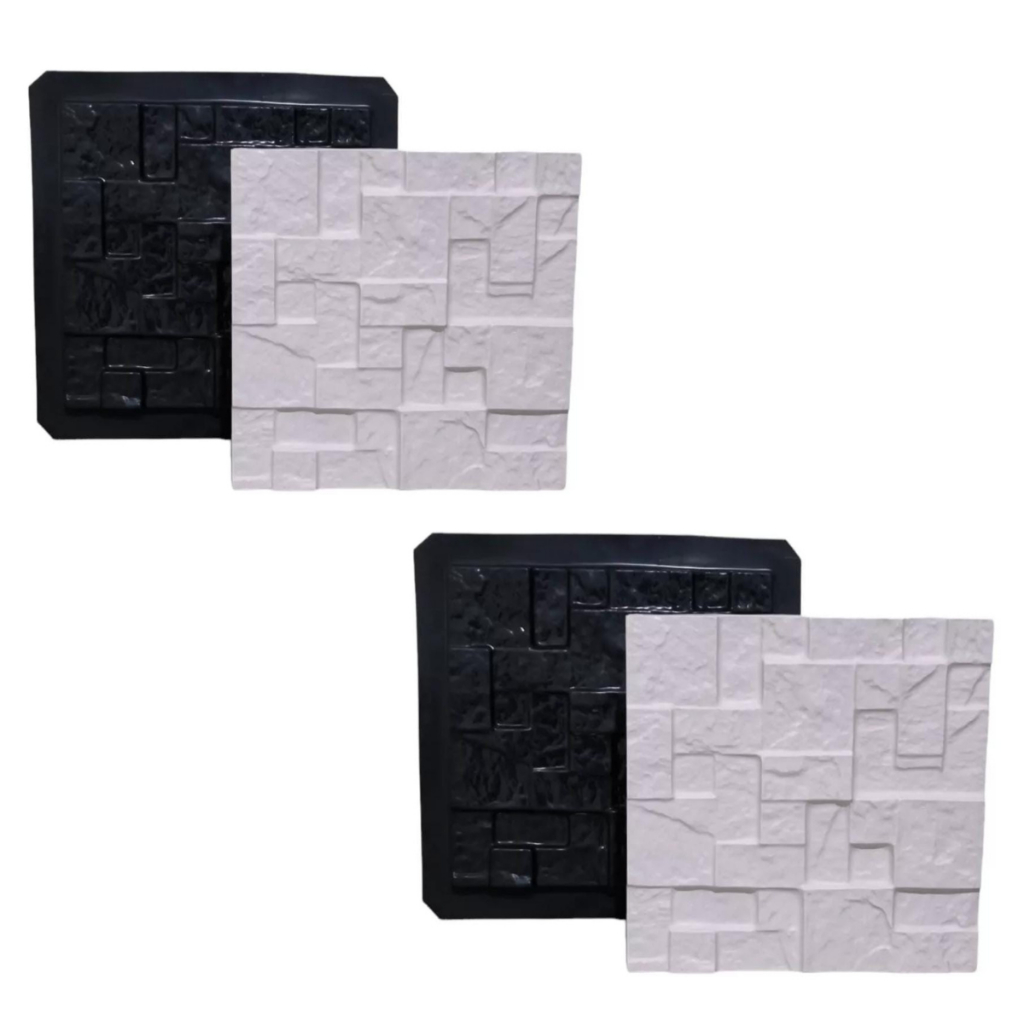 2 Formas 3D Modelo Pedrejada Forma 3D Para Gesso e Cimenticia Molde 3D EM abs