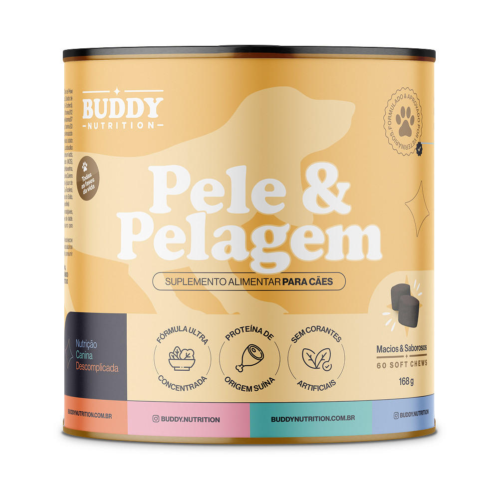 Pele & Pelagem - Suplemento Para Cães - Buddy Nutrition
