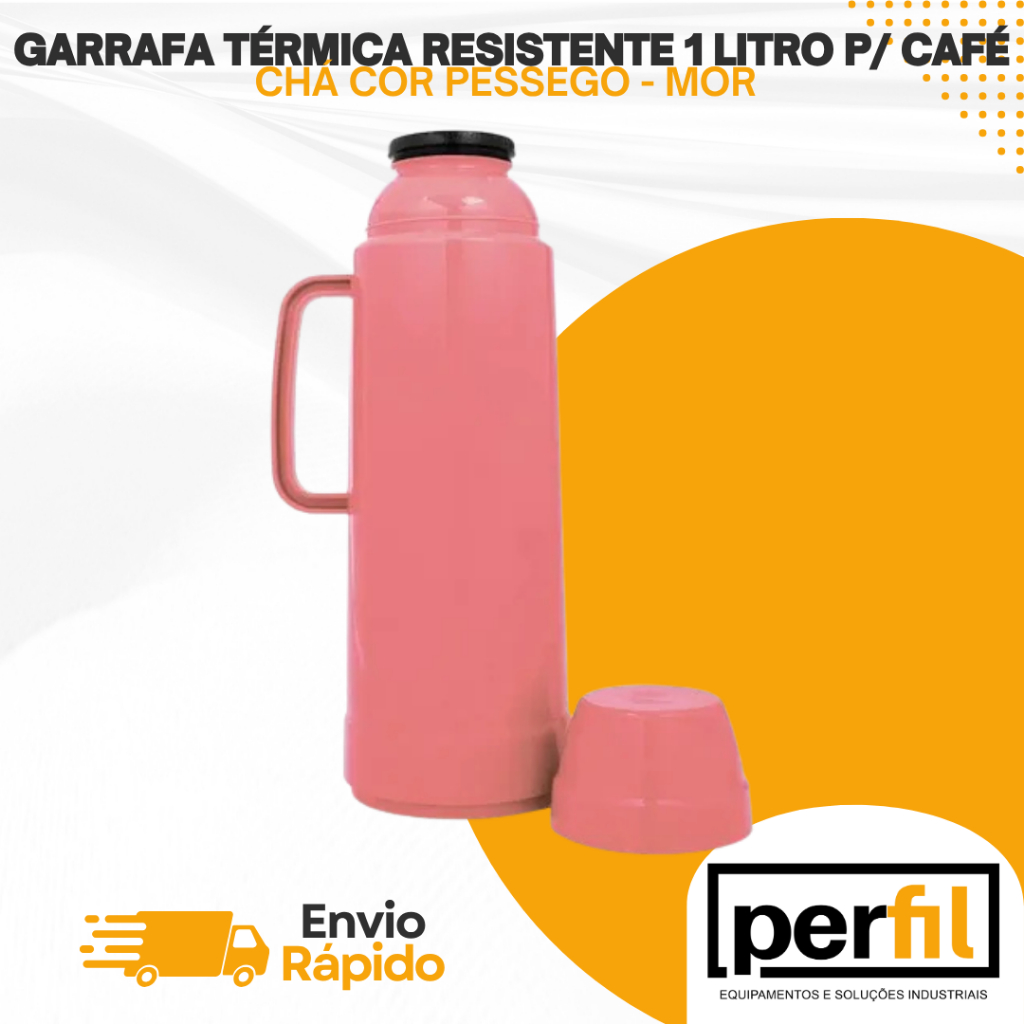 Garrafa Térmica Resistente Mor 1 Litro Para Café Chá Cor Pessego em Oferta na Shopee