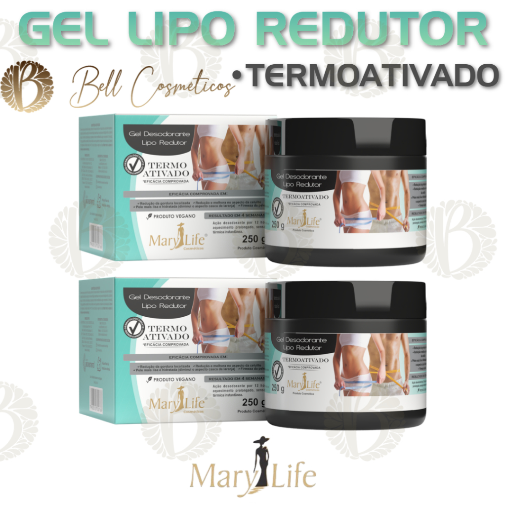 Kit 2 Unidades Gel Lipo Redutor Termo Ativado 250g Mary Life
