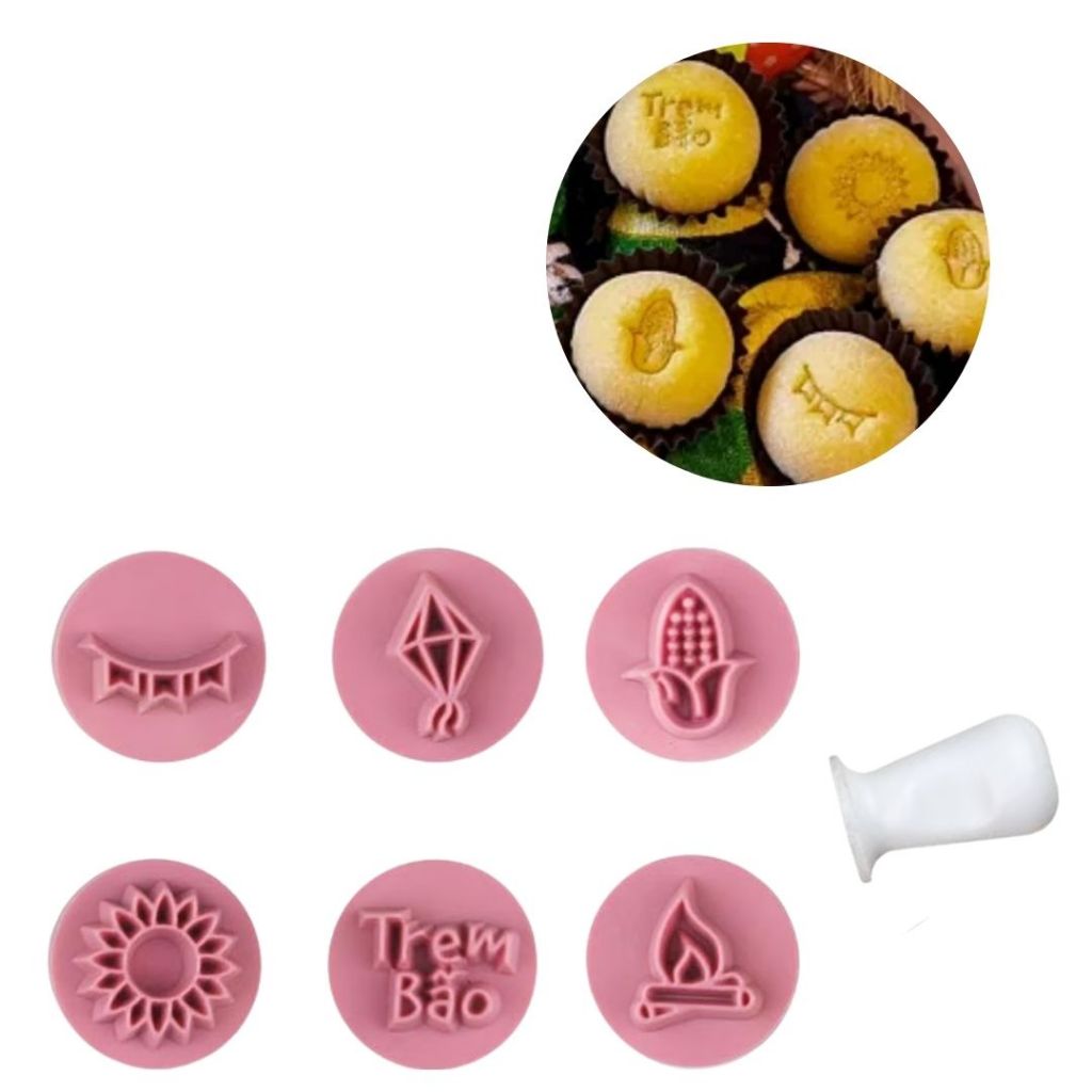 Kit Carimbos Festa junina 2 cm 7 Peças (Blue Star)// em Oferta na Shopee