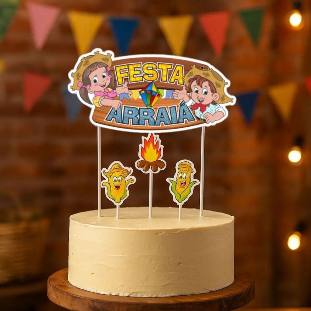 Topo De Bolo Festa Junina Festa Arraial   96.23  (Nc Toys topo de bolo) FESTA JUNINA 2025 em Oferta na Shopee